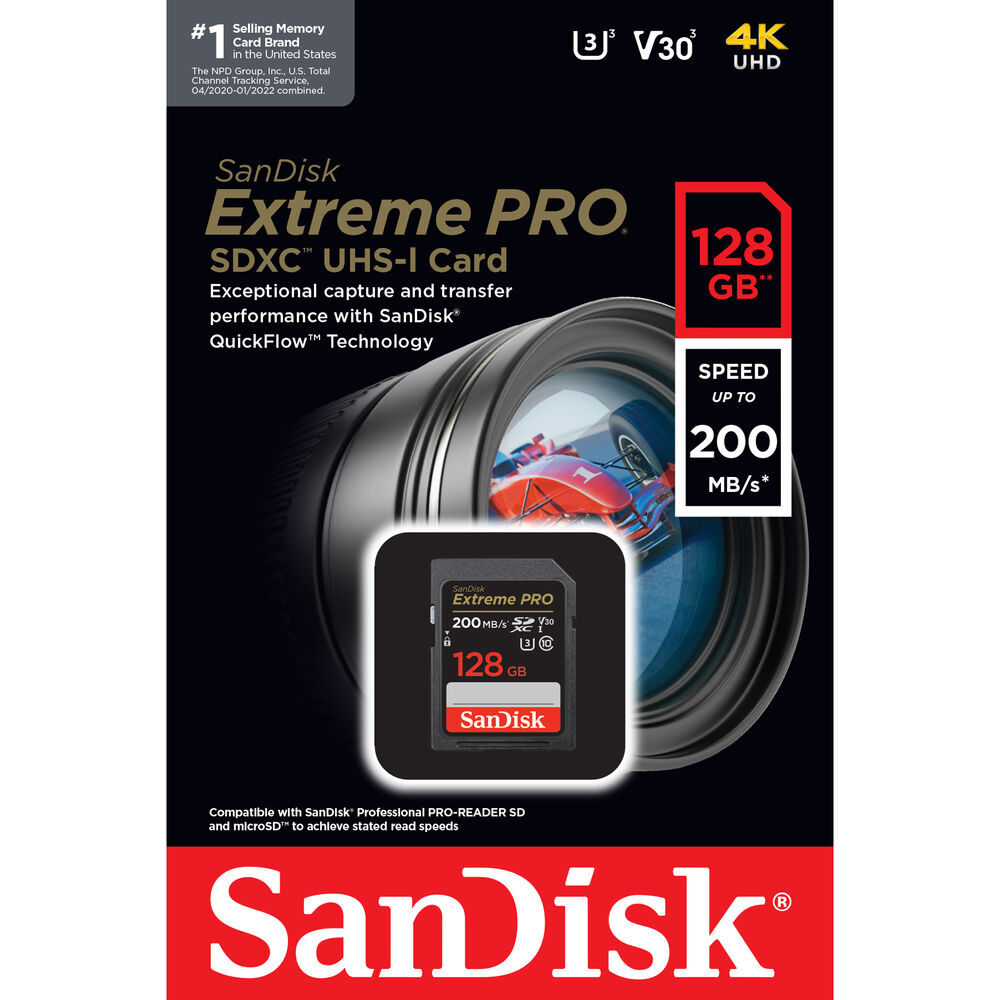 SanDisk SDXC 128GB Extreme Pro 200MB/s UHS-I Class10 U3 V30 - 5